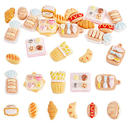 (52) Непрозрачная лаванда 20 шт. 2 стили непрозрачной смолы декодируют кабошоны, разнообразные, хлеб и столовые приборы, разноцветные, 9~24.5x13.5~25.5x5~8 мм, 10 шт / стиль