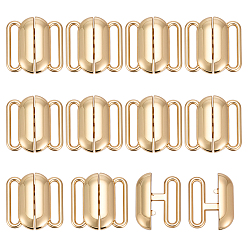 Golden 12Pcs Alloy Interlocking Clasps, Golden, 20x20x4.5mm, Hole: 15x2.5mm