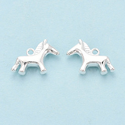 Серебро Стойки подвески обшивки сплава, лошади прелести, без кадмия, без никеля и без свинца, серебряные, 14.5x19.5x5 мм, отверстие : 1.6 мм