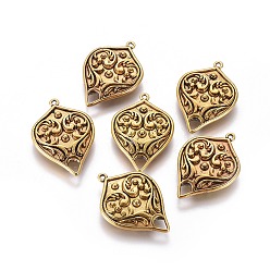 Античное Золото Соединители звеньев сплава, без кадмия и без свинца, слеза, античное золото , 30x21x6 мм, отверстия: 1.5x1.5 mm ~ 4.5 mm