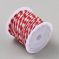 (123L) Белый крем непрозрачный блеск 10м двухцветный хлопковый витой шнур, круглые, огнеупорный кирпич, 1.5 мм, около 10.94 ярдов (10 м) / рулон