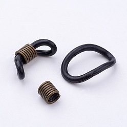 Античная Бронза Держатели силиконовой очковые, с железной фурнитурой, чёрные, античная бронза, 16x6.5 мм