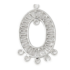 Платина Ссылки на компоненты овальной люстры из латуни, без свинца и без кадмия, долговечный, стойки покрытие, платина, 33x20x1.5 мм, отверстие : 1.6 мм