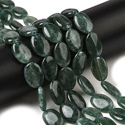 Темно-Зеленый Натуральные окрашенные малайзийские нефритовые бусины, плоская овальная форма, темно-зеленый, 18~18.5x12~13x4.5~5 мм, отверстие : 1 мм, около 22 шт / нитка, 15.75'' (40 см)