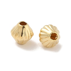 Настоящее золото 18K Латунные бусины, без кадмия, без никеля и без свинца, двухконусные, реальный 18 k позолоченный, 6x6x6 мм, отверстие : 1.6 мм