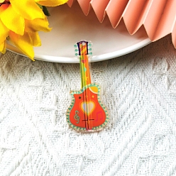 Musical Instruments Большие подвески на акриловых музыкальных инструментах с красочным принтом, гитар, 54x27 мм