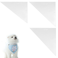 Прозрачный Акриловые линейки для квилтинга, прозрачный пэчворк шитье ремесло линейка diy инструменты, прозрачные, 177~209x134~225x3 мм, 3 шт / комплект