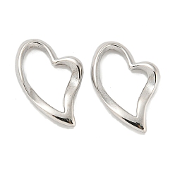Stainless Steel Color Non-Tarnish 304 Stainless Steel Heart Linking Rings, Stainless Steel Color, 12.5x12.5x2mm