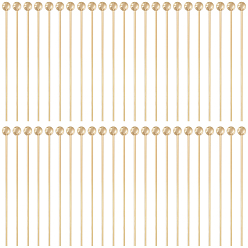 Настоящее золото 18K Контакты латунь шаровой головкой, реальный 18 k позолоченный, 25.5 мм, Руководитель: 1.8 mm, штифты : 0.5 мм, 24 датчик, 200 шт / комплект
