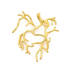 Настоящее золото 18K Латунные подвески, ветки прелести, стойки покрытие, без кадмия и без свинца, реальный 18 k позолоченный, 33.5x31.5x1.5 мм, отверстие : 3x2.8 мм