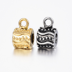 (52) Непрозрачная лаванда 304 настройки эмали для труб из нержавеющей стали, бейлы, колонка, разноцветные, 15x9.5x10 мм, отверстия : 3 mm и 5 мм