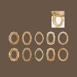Oval 10шт 10 стили полые бумажные блокноты для вырезок, для альбома для вырезок diy, справочная бумага, украшение дневника, овальный рисунок, 100~105x65~80 мм, 1 шт / стиль