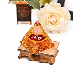 Козерог Созвездие оргонит пирамида смола генераторы энергии, Рейки натуральные чипсы из розового кварца внутри для украшения домашнего офиса, Козерог, 50 мм