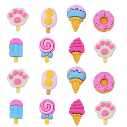 (52) Непрозрачная лаванда 35 шт. 7 стиль декодирования кабошонов из смолы, DIY для украшения мобильного телефона и аксессуаров для заколки, пончик, мороженое, мороженое и леденец, разноцветные, 19.5 мм