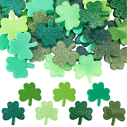 (52) Непрозрачная лаванда 42шт. 7 цвета непрозрачные и прозрачные смоляные кабошоны, клевер, разноцветные, 26.5x25x5.5 мм, 6 шт / цвет