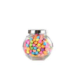 Прозрачный Стеклянный контейнер для хранения, декоративный органайзер канистра герметичная банка для еды, кофейный боб, чай, держатель для ванной комнаты, прозрачные, 10.4x10.4 см