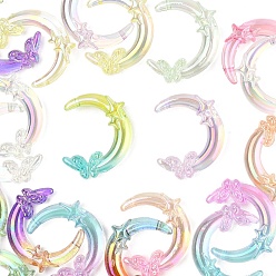 (52) Непрозрачная лаванда 20 шт. 2 цветные прозрачные акриловые бусины с УФ-покрытием, радужный, луна с бабочкой и сатр, разноцветные, 41.5x37.5x10.5 мм, отверстие : 2 мм, 10 шт / цвет