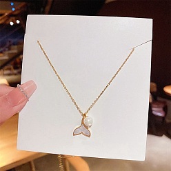 Fish Ожерелья из нержавеющей стали, ожерелья с подвесками из горного хрусталя, рыба, 8.27~19.69 дюйм (21~50 см)