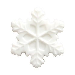 White Snowflake Food Grade Eco-Friendly Silicone Focal Beads, White, 30.2x26.9mm