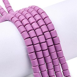 Темная Орхидея Нити из полимерных глин, колонка, темные орхидеи, 5~7x6 мм, отверстие : 1.5~2 мм, около 61~69 шт / нитка, 15.74 дюйм