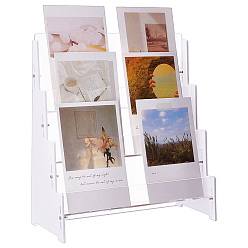 Прозрачный 3-уровневые акриловые подставки для спортивных карточек, прозрачные, 24x11x26 см