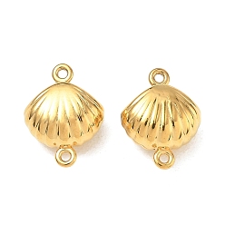 Shell Shape 304 Stainless Steel Magnetic Clasps, Shell Shape, Real 18K Gold Plated, Shell Shape, 14x11x6.5mm, Hole: 1.1mm