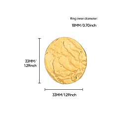 Плоский Круглый 201 открытые кольца манжеты из нержавеющей стали, золотые, плоско-круглые, 18 мм