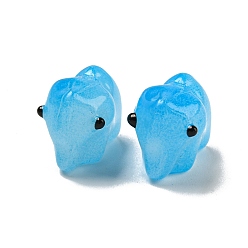 Темно-Голубой Прозрачные стеклянные бусины ручной работы, бусины ручной работы, с эмалью, слон, глубокое синее небо, 11x9.5x14.5 мм, отверстие : 1.2~1.4 мм