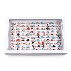 Light Gold Открытые манжеты с синтетической бирюзовой геометрией и кристаллическими стразами, ювелирные изделия из сплава для женщин, золотой свет, внутренний диаметр: 15.1~17.3 мм