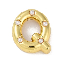 Letter Q Латунные подвески, без кадмия, без никеля и без свинца, с абс, Письмо ~ Z, Буква Q, 21.5x18.5x6.5 мм, отверстие : 3.5 мм