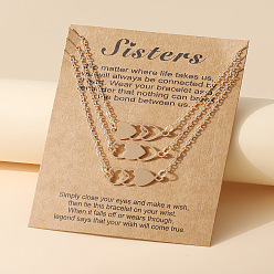 Золотой Тройное сердце тема выпускного вечера сплав кристалл горный хрусталь звено цепи 3 многослойные ожерелья, золотые, 17.72 дюйм (45 см)