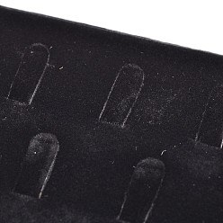 Black Wooden Cuboid Pendant Displays, Covered with Velvet, Black, 23.5x12x4.1cm