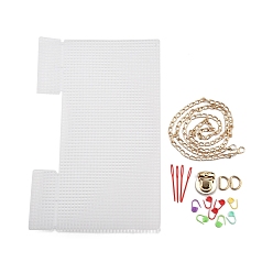 Mixed Color DIY Rectangle Plastic Knitting Crochet Bag Making Kits, Handmade Crossbody Bags, Mixed Color, 2.2~23.4x1.15~36.3x0.15~0.35cm, 17pcs/set