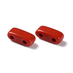 Red Opaque Acrylic Slide Charms, Rectangle, Red, 2.3x5.2x2mm, Hole: 0.8mm