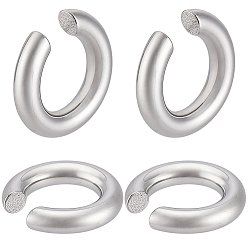 Нержавеющая Сталь Цвет 2 пары 303 серьги-манжеты из нержавеющей стали, c-образный, цвет нержавеющей стали, 19.5x4 мм