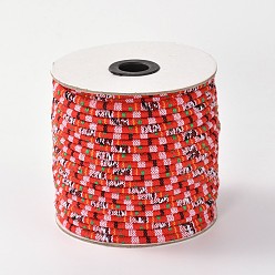 Оранжево-Красный Ткань веревка этнические шнуры, оранжево-красный, 4 мм, около 50 ярдов / рулон (150 футов / рулон)