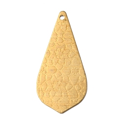 Без Покрытия Латунные подвески, очарование слезы, сырой (без покрытия), 28x13x0.5 мм, отверстие : 1.2 мм