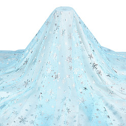 Серебро 2м полиэстеровые сетчатые ткани со снежинками, аксессуары, серебряные, 1550x0.2 мм