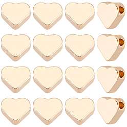 Сердце 30 шт. Латунные распорные втулки, долговечный, сердце, сердце, 7x8x3 мм, отверстие : 1.6 мм