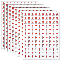 Red PVC Self-Adhesive Stickers, Holiday Planner Map Pin Stickers, Colorful Flag Decor Adhesive Decals, Red, 273x208x0.1mm