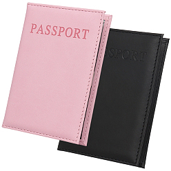 Mixed Color 2Pcs 2 Colors PU Leather Passport Cover, Rectangle, Mixed Color, 142x100x7mm, 1pc/color 