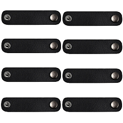 Черный 8из искусственной кожи с латунной пряжкой для шарфа, зажимы для шарфа, держатель для шейного платка для женщин и мужчин, чёрные, 78x19x5 мм