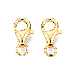 Настоящее золото 24K 925 стерлингового серебра застежкой омар коготь, с прыжковых колец, реальный 24 k позолоченный, 11x7x3 мм, отверстие : 2.7 мм