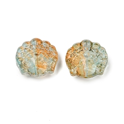 Сэнди Коричневый Прозрачные стеклянные бусины, Пекинская опера маски, спекающийся лак, песчаный коричневый, 17x18x8 мм, отверстие : 1.2 мм