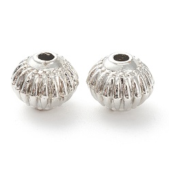 Платина Гофрированные бусины из сплава для обшивки стойки, без свинца и без кадмия, долговечный, фонарь, платина, 8x6.5 мм, отверстие : 1.5 мм