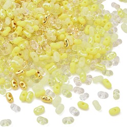 Желтый Светящиеся акриловые бусины разных стилей, арахис, светится в темноте, желтые, 6.5~7x4x3~3.5 мм, отверстие : 1.4 мм, 10000 шт / 500 г