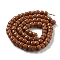 Saddle Brown Handmade Nepalese Lampwork Beads, Barrel, Saddle Brown, 10.5~11x8~8.5mm, Hole: 3.5mm, about 80pcs/strand, 25.39''(64.5cm)