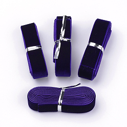 Индиго 5/8 Лента бархатная односторонняя дюймовая, индиговые, 5/8 дюйм (16 мм), около 1.094 ярдов / пачка (1 м / пачка)