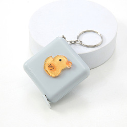 Светлый Стально-синий Квадратная пластиковая рулетка, мягкая выдвижная швейная рулетка, для тела, шитье, портной, ткань, светло-стальной синий, 48x48 мм