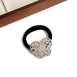 Бабочка Блестящие эластичные резинки для волос Fashiona со стразами, держатель для хвоста для девочек и женщин, бабочка, 54 мм